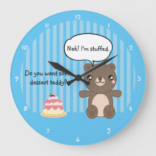 Reloj Redondo Grande Cute Teddy Bear Kids Chiste gracioso