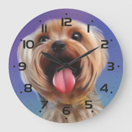 Reloj Redondo Grande Cute Yorkshire terrier dog puppy