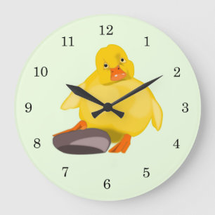 Reloj Redondo Grande Cuto pato amarillo
