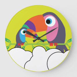 Reloj Redondo Grande Cuto Toucan | Amar a los turistas | Aves divertida