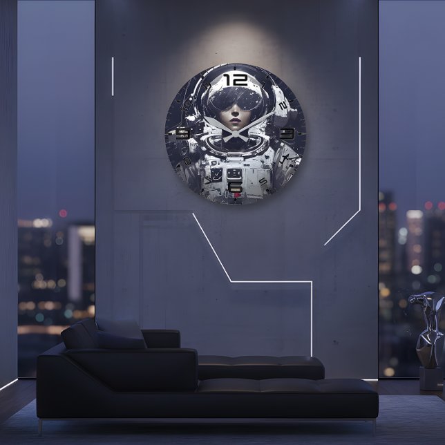 Reloj Redondo Grande Cyberpunk Cosmic Navigator Wall Clock (Subido por el creador)