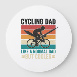 Reloj Redondo Grande Cycling Papá Camiseta Diseño de Motero Vintage par