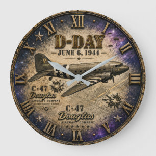 Reloj Redondo Grande D-Day C-47 Douglas Vintage Aviation