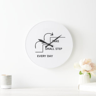 Reloj Redondo Grande Da pequeños pasos todos los días – Motivación mini