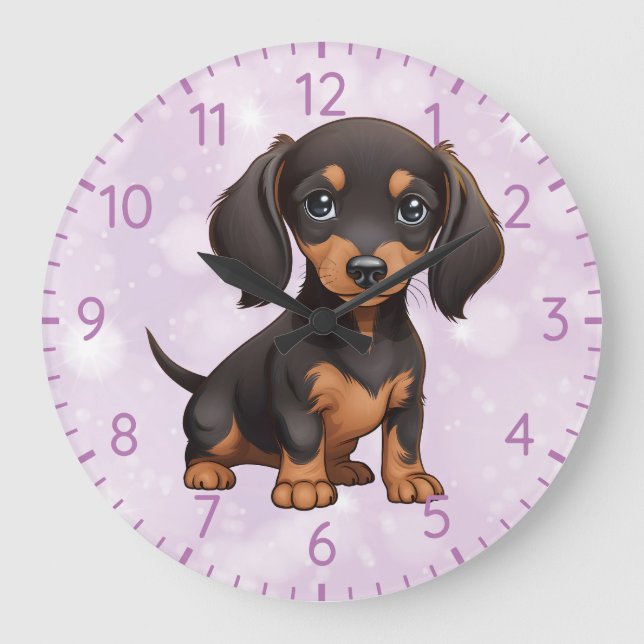 Reloj Redondo Grande Dachshund (Anverso)