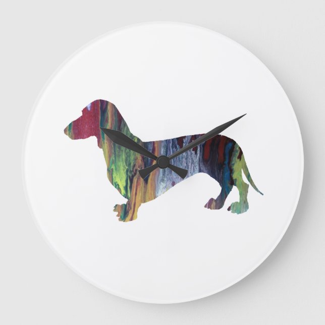 Reloj Redondo Grande dachshund (Anverso)