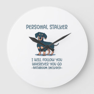 Reloj Redondo Grande Dachshund Personal Stalker
