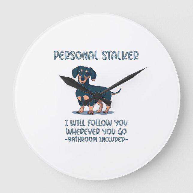 Reloj Redondo Grande Dachshund Personal Stalker (Anverso)