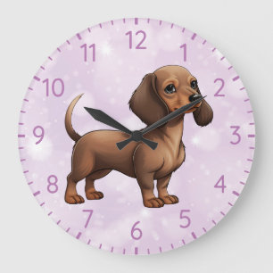 Reloj Redondo Grande Dachshund Puppy