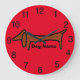 Reloj Redondo Grande Dachshund, Red Clock, nombre de edición