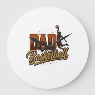 Reloj Redondo Grande Dad Basketball Vintage Engraving Shirt Design_1