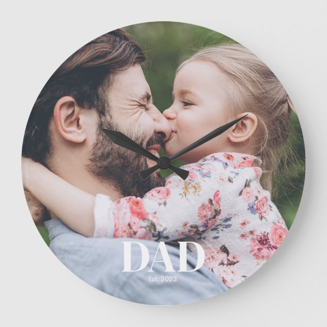 Reloj Redondo Grande  Dad Established Photo (Anverso)