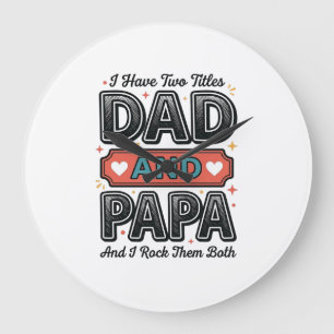Reloj Redondo Grande Dad y Papa Grabado Vintage Diseño Regalo Padre_