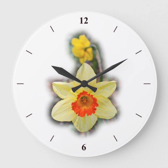 Reloj Redondo Grande Daffodils en los bosques (Anverso)