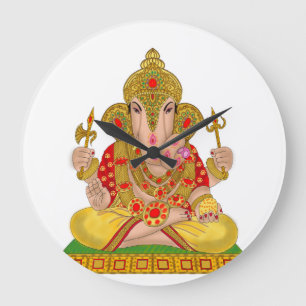 Reloj Redondo Grande Dagduseth Ganesha Clock