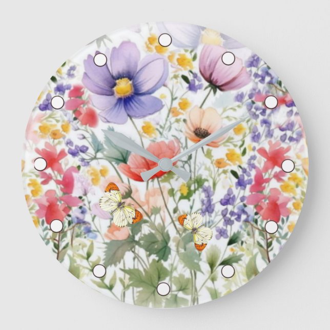 Reloj Redondo Grande Dainty Bonito Summer Floral (Anverso)