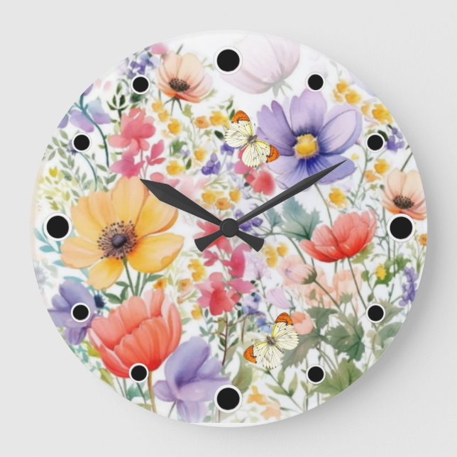 Reloj Redondo Grande Dainty Bonito Summer Floral (Anverso)