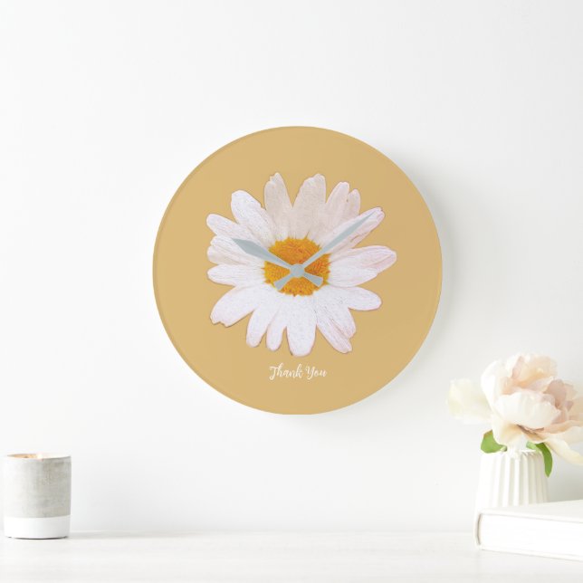 Reloj Redondo Grande Daisy Flower Dream – Summer Botanical Thank You (Hogar)