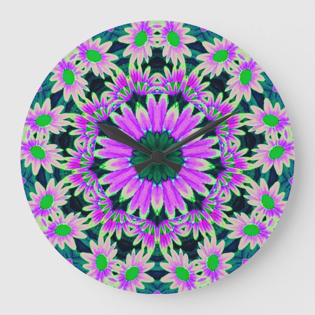 Reloj Redondo Grande Daisy Lovers Fantasy Fractal (Anverso)