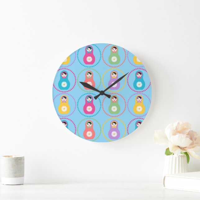 Reloj Redondo Grande Daisyflower Matryoshka (Hogar)
