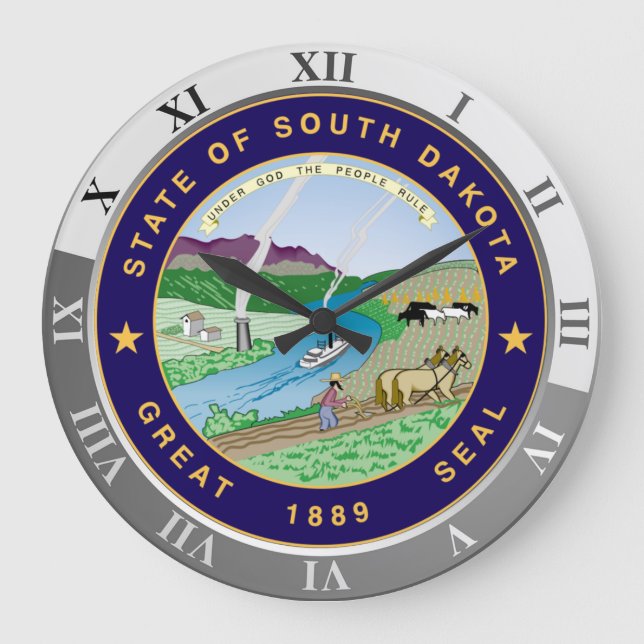 Reloj Redondo Grande Dakota del Sur (Anverso)