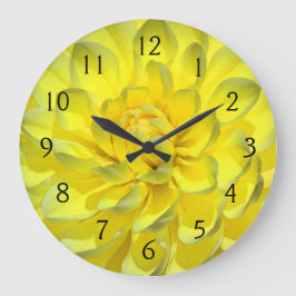 Reloj Redondo Grande Dalia amarilla