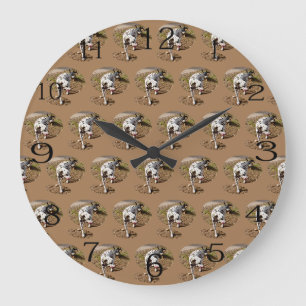 Reloj Redondo Grande Dalmatiano marrón,