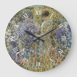 Reloj Redondo Grande Dama en un jardín de Frederick Frieseke, Bella Art