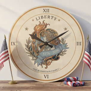 Reloj Redondo Grande Dama Liberty Art Nouveau USA 250 Motivo ID1303