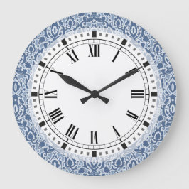 Reloj Redondo Grande Damasco elegante azul de Marruecos Casbah