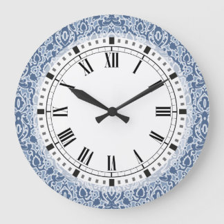 Reloj Redondo Grande Damasco elegante azul de Marruecos Casbah