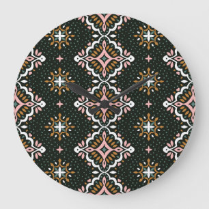 Reloj Redondo Grande Damasco Oriental: Mosaico Talavera Vintage.