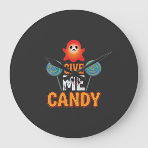 Reloj Redondo Grande Dame Caramelo Fantasma de Halloween_1