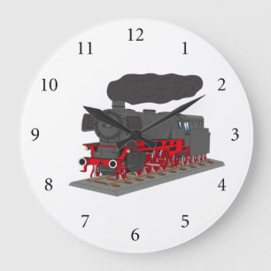 Reloj Redondo Grande Dampflokomotive