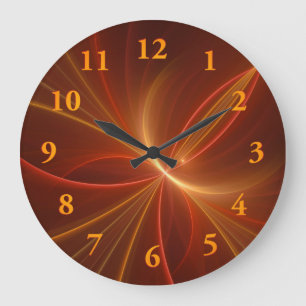 Reloj Redondo Grande Danza con el Arte Abstracto Fractal Moderno