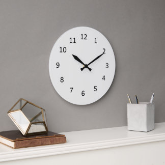 Reloj Redondo Grande Danzarín de Nube Color Beige Gris Neutro Liso 