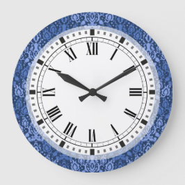 Reloj Redondo Grande Dark Blue Moroccan Casbah Damask