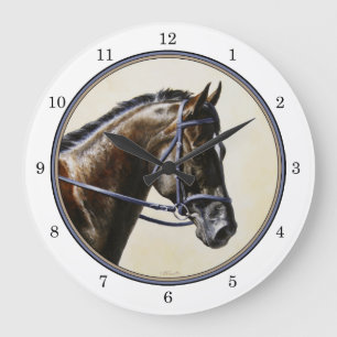 Reloj Redondo Grande Dark Brown Bay Trakehner Vestido Caballo