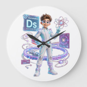 Reloj Redondo Grande Darmstadtium (Ds) – Número Atómico 110 ATOMIVRA