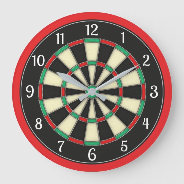 Reloj Redondo Grande Dart Board Style Man Cave (Anverso)