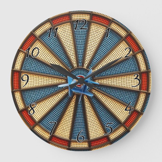 Reloj Redondo Grande Dartboard Bullseye (Anverso)