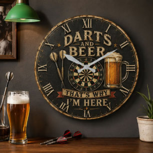 Reloj Redondo Grande Darts and Beer