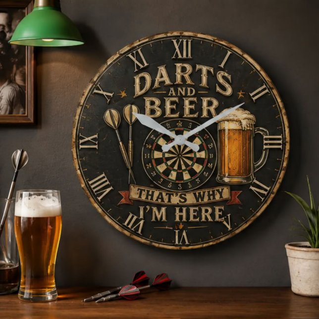 Reloj Redondo Grande Darts and Beer (Subido por el creador)