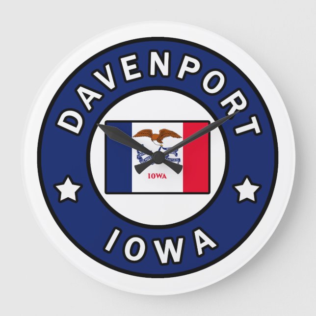 Reloj Redondo Grande Davenport Iowa (Anverso)