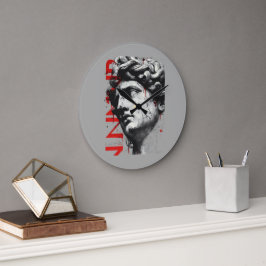Reloj Redondo Grande David Bust con estilo callejero moderno y aristas