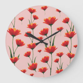 Reloj Redondo Grande Dawnfire Poppies