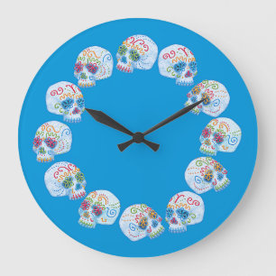 Reloj Redondo Grande Day Of The Dead Sugar Skulls