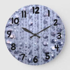 Reloj Redondo Grande Dazzling Glittery Blue Beads Large Clock