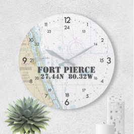 Reloj Redondo Grande De 24 horas náutico de Fort Pierce FL de la