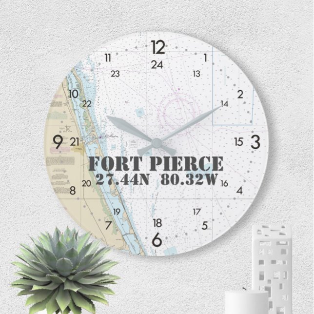 Reloj Redondo Grande De 24 horas náutico de Fort Pierce FL de la (Subido por el creador)